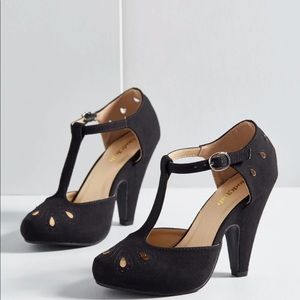 ModCloth The Zest is History Black Suede Heels
